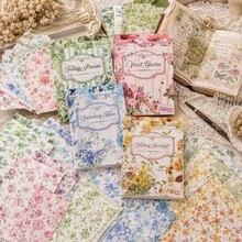 50 hojas de papel de scrapbook con flores para diario de recortes, papel de scrapbook, planificador, creación de tarjetas, álbum y manualidades DIY - papel - Ver 6