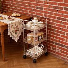 1pc Transparent Acrylic Storage Cart, Suitable For Kitchen, Living Room, Bedroom, Multi-Tier Rolling Storage Rack, Mobile Transparent Storage Shelf, Small Cart, Can Be Used To Store Cosmetics, Bedroom Bookshelf, Living Room Snacks, Multi-Tier Storage Rack, Bathroom Outdoor Decor - Transparent - View 6