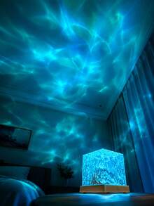 Lampu Proyeksi LED Riak Air RGB 16 Warna dengan Kontrol Jarak Jauh & Saklar Sentuh, Lampu Malam Kubus Kristal yang Dapat Diredupkan Bertenaga USB untuk Kamar Tidur, Dekorasi Ruangan, Pesta, Bar, Restoran & Pencahayaan Suasana Rumah - cahaya polikromatik - View 4