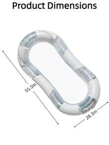 Flotador de piscina inflable con rayas pastel de 4 colores, lentejuelas transparentes y malla, tumbona de agua con soporte de malla para fiesta de piscina de verano - Multicolor - Ver 10