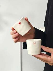 1/3/6 Stücke Schleife Keramik Kaffeetassen, europäischer minimalistischer Keramiktassen, handgehaltene Tassen, Espressotassen, Latte Kaffeetassen, Wassertassen, Party Nachmittagstee Tassen, Keramiktassen, Safttassen, Geschenktassen - mehrfarbig - Übersicht 8
