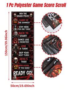 1pc Halloween Horror Text Scoring Game Scroll, Black And Red Ghost Pumpkin Pattern Game Scroll, Halloween Party Game, Happy Halloween Decoration, Halloween Family Gathering Fun Activity, Family Gathering First Choice, Prop To Create Halloween Atmosphere, Winter Decoration, Halloween Home Decor, Halloween Gift, Party Favor - Horror Text - View 5