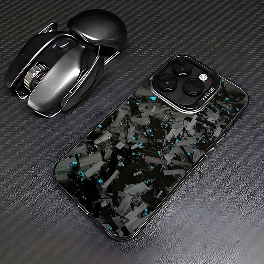 Funda para teléfono: Carcasa de TPU a prueba de golpes con patrón de fibra de carbono de pantalla completa | Funda protectora transparente resistente a los arañazos, compatible con los modelos - Multicolor - Ver 1