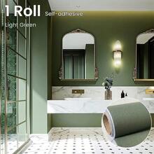 1 Roll Self-Adhesive Thickened Matte Wallpaper Sticker, Living Room Bedroom Wardrobe Furniture Renovation Sticker, Cabinet Sticker, Solid Color Waterproof Contact Paper, Multiple Colors Available. - Solid Color - View 69