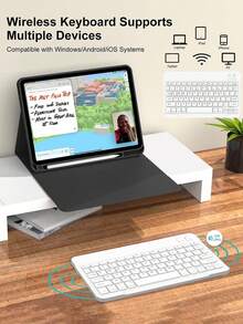 这款键盘保护套兼容 iPad (A16) 11 英寸第 11 代 (2025)，也兼容 iPad 10.2 英寸第 9/8/7 代、iPad Air 第 4/5/6 代、10.9/11 英寸、iPad Pro 11。支持自动睡眠/唤醒功能，配备可拆卸无线蓝牙键盘、150mAh 电池、超薄轻巧支架和触控笔插槽。 - 黑色 - 查看 10