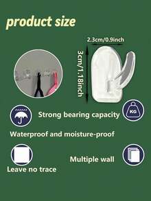 30pcs Transparent Self-Adhesive Wall Hooks, Compact Seamless Transparent Self-Adhesive Wall Hooks, Reusable, Suitable For Bathroom, Bedroom And Kitchen Transparent Self-Adhesive Command Hooks - Multicolor - View 6
