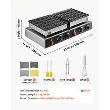 50PCS Mini Dutch Pancake Maker, Non-Stick Stainless Steel Dorayaki Baker, 1800W Commercial Electric Poffertjes Grill Pan, Dual Temp & Time Control, For Kitchen Restaurant Breakfast Dessert - NP-54350 Type - View 12