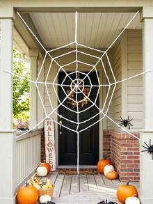 1 pieza Telaraña de peluche blanca, Decoración de telaraña de peluche, Decoración de Halloween, Suministros para fiestas de Halloween 2026 interiores/exteriores, Decoración de pared, Decoración del hogar de Halloween, Decoración colgante de casa embrujada, Decoración de invierno, Decoración de fiesta de Halloween, Suministros para fiesta de Halloween, Recuerdos de fiesta - Telaraña blanca - Ver 11