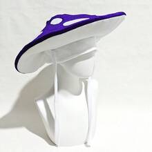 Cute Polka Dot Mushroom Hat, Red White Purple Wide Brim Tie Hat, Halloween Party Funny Cosplay Photo Headpiece - View 3