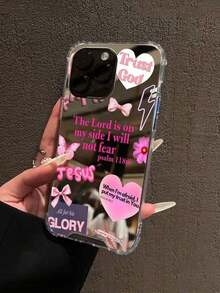 1 Stylish Phone Case (Does Not Include Lanyard Or Stand) Pink Mirror Or Shockproof God Bless Mirror Phone Case Compatible With 13/11/17/16/14/15/15 Pro/15 Plus/15 Professional/Plus/8 Plus/X/Xs/Xr/11 Pro/12 Pro/13 Pro/14 Pro/12/13/11 Professional/12 Professional/13 Professional/14 Professional/14 Plus/17 Pro/17/6/6s Plus//8/16 Pro/16 Plus/16 Professional/SE2/17 Professional/A54/A14/A12/A13/A15/A32/A33/A24/A52S/S2 - 款式1(1件) - 查看 1