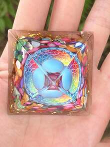 1pc Colorful Orgone Pyramid Home Decor Desk Decor Holiday Gift Room Decoration Father's Day Gift - Multicolor - View 6