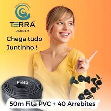 Protetor de Portão, Fita PVC, Isolamento de Portão - COMBO 50 METROSx(10 cm de altura) + Arrebites Varias Cores - Preto - Visão 2