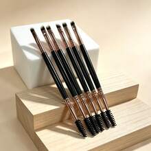 6pcs Double-Ended Eyebrow Brush Set, Multi-Color Gold/Silver/Rose Gold Dual-Sided Eyebrow And Eyelash Brush, Eyelash Curler Set, Portable Eyebrow Care Makeup Tools - Multicolor - View 11
