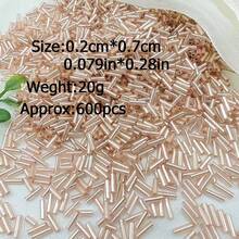 600 hạt cườm thủy tinh ma thuật 2*7mm, nguyên liệu làm đồ thêu chữ thập DIY, phụ kiện vòng tay và vòng cổ. - Hồng - Xem 5