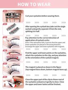 MAANGE 1套 C捲狐狸眼磁吸假睫毛套組，附磁吸睫毛夾，10-14mm，接睫毛效果，自然妝感免膠水，3D自然捲軟翹逼真睫毛，放大眼睛，蓬鬆交叉款，優雅易佩戴，便攜包裝，適合旅行、日常、派對等，假睫毛，接睫毛 - 自然纖長款 - 查看 12
