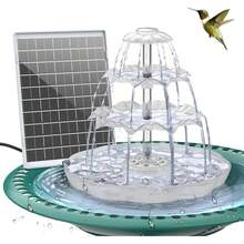 3 Tiered Solar Birdbath Fountain 6.5W 1200mAh Battery Outdoor Garden Decor NEW - White - View 10