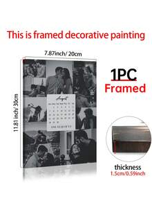 1pc Editable Photo Collage Calendar Template Customized Poster, Suitable As Friend Anniversary Celebration Gift Poster, Customized Wall Art, Photo Customization, Customizable Item, Room Decor, Gift For Friends And Couples, Optional Frame - Multicolor - View 14