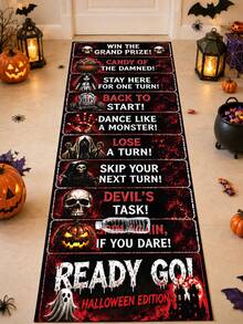 1pc Halloween Horror Text Scoring Game Scroll, Black And Red Ghost Pumpkin Pattern Game Scroll, Halloween Party Game, Happy Halloween Decoration, Halloween Family Gathering Fun Activity, Family Gathering First Choice, Prop To Create Halloween Atmosphere, Winter Decoration, Halloween Home Decor, Halloween Gift, Party Favor - Horror Text - View 8