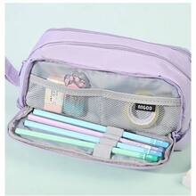 Cute Pencil Case,Desktop Storage Pencil Case, Large Capacity Design,Exquisite Printed With Multi-Layer Zipper Design,Back To School Supplie Essentials - Multicolor - View 5