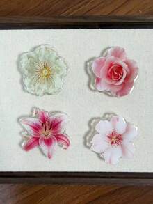 1 件 INS 粉色花兰花百合亚克力树脂手机支架，可折叠便携式气垫手机支架，兼容 、Android 手机，生日、家人、朋友礼物，推拉式手机握把手机配件 - 彩色 - 查看 9