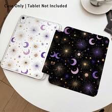 星星行星月亮圖案彩繪效果平板保護殼附支架，相容 Honor 8/9/10/X8/X8A/X9/X8Pro/X9Pro/MatePad SE 11 吋/MatePad 11 吋/11.5 吋/MatePad Pro/Apple 10代/11代 2025 (A16)/Galaxy Tab A7/A9 及其他熱門機型 - 款式8 - 查看 2