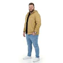 Men's Plus Size Lined Twill Jacket With Pockets - Beige - View 2