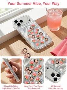 Casing Ponsel Shaker Foto Bayi Kustom, Casing Ponsel Transparan Anti Guncangan, Pelindung Ponsel Motif Kepala Kelinci, Casing Ponsel Seru dengan Cetakan Foto yang Dapat Disesuaikan. Terbuat dari Bahan Akrilik dengan Bingkai Anti Guncangan Bergelombang, Foto Potret Bayi yang Dapat Disesuaikan, Dekorasi Shaker Terintegrasi, dan Desain Cetak 2D. Cocok untuk Ibu dan Pembeli yang Mencari Hadiah Seru. Memberikan Perlindungan Ponsel Anti Jatuh dan Anti Gores untuk Penggunaan Sehari-hari. - MultiWarna - View 5