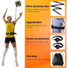 4pcs/Set Volleyball Spike Trainer, Elastic Self-Training Volleyballs Resistance Band, Volleyball Equipment Training Aid Improves Serving, Jumping, Arm Swing Mechanics And Spiking Power - Multicolor - View 3