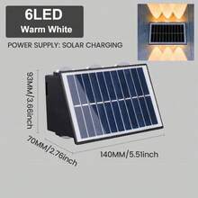 Luz Solar de pared, iluminación arriba y abajo, luces solares para valla al aire libre, lámpara de pared impermeable para patio, garaje, pasarela, decoración de porche - 6 LED RGB - Ver 3