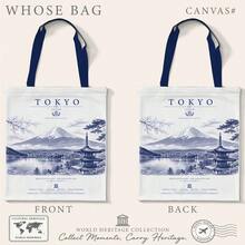 World Heritage Landmark Sketch Tote Bag, 3 Cities Optional: Mount /London/AlUla, Vintage Blue Print Large Capacity Canvas Bag, French Blue Pen Drawing Effect Pattern, Thick Fabric, Washable, Non-Deforming And Non-Fading, Suitable For Commuting, School, Short Trips, Store Visits, Artistic Outings, Versatile Item For Global Travel Enthusiasts, World Heritage Collection Series, Perfect For Gifts Or Personal Use - Multicolor - View 11