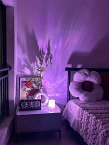 1PC 16-Color Water Ripple Projection Night Light, Touch/Remote Control, USB Powered, Wave Night Light Projector, Portable Night Light, Room Lamp For Bedroom, Hallway, Ambient Lighting Projector For Teen Girls Gift Room Decor - 彩色 - 查看 3
