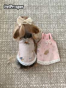 Breathable Pet Harness Dress, Lightweight & Cool Summer Outfit For Small/Medium Pets, Cute Floral Print Lace Trim Dog/Cat Clothes, Comfortable Princess Style For Daily Wear - Multicolor - View 4