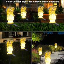 Solarbetriebene Engel-Stecklichter Wegleuchten, dekorative Outdoor-Stecklichter, Gartenzubehör, für Hof, Rasen, Gartenaußenbereich Dekoration, Vatertagsgeschenk, Solar-Gartenleuchten, Outdoor-Solarleuchten - Sitzwinkel - Übersicht 8
