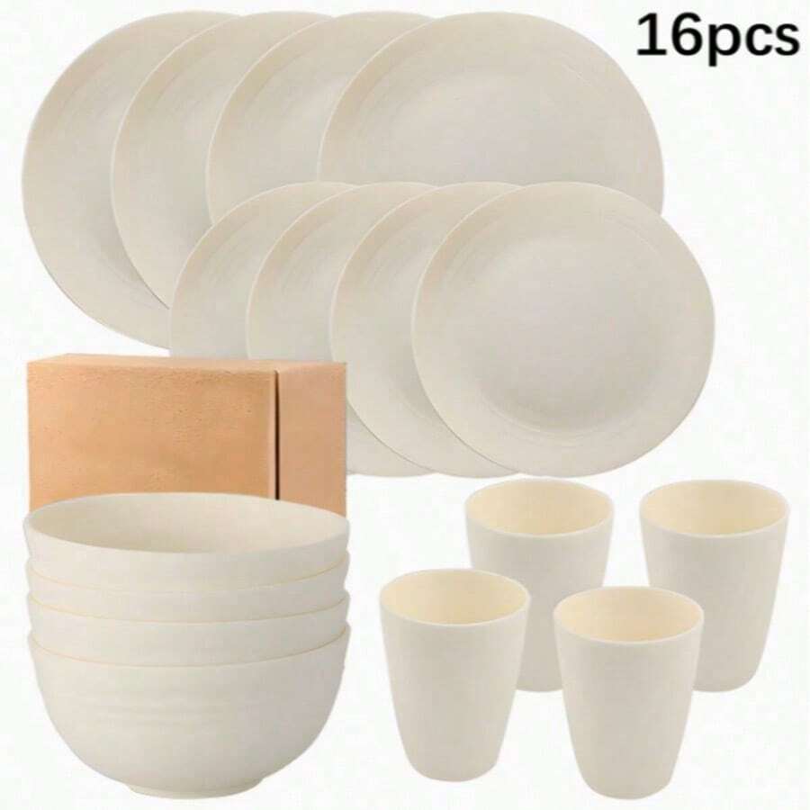 16-Piece Cutlery Set. Perfect For Home And Restaurant Use, And A Must-Have For Apartments, Kitchens, Parties, Festivals, And Outdoor Camping. - White - View 1