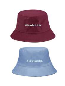 1/2pcs Colorful Neutral Letter Pattern Bucket Hat, Suitable For Outdoor Travel, Beach Vacation, Festival And Daily Fashion Matching, Best Holiday Gift - Multicolor - View 10