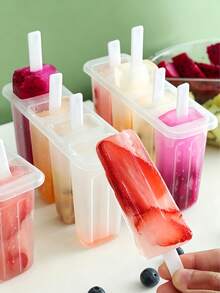 [DIY Frozen Treat Kit] Popsicle Molds With Lids Plastic Homemade Ice Pop Maker Tray DIY Frozen Treat Kit For Summer Snack Ice Cream Maker - Multicolor - View 8