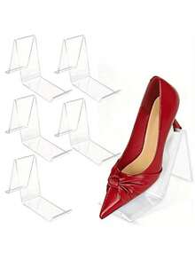 1/2/4/8pcs Transparent Acrylic Shoe Display Stand, Clear Sandal Display Rack, High Heel Shoe Display Rack, Shoe Rack, Suitable For Home And Shopping Center - Clear - View 9