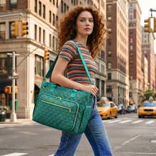 2pcs Large Bible Bag With Bible Cover Case For Women, Quilted Church Tote Bag Bible With Strap, Bible Study Supplies Journaling Kit Bible Accessories Christian Gifts, Portable Christian Book Bag For Church & Bible Study Travel Essentials - Lake Green - View 7