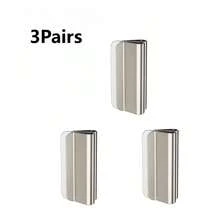 1Pair/3/4/6/10/12Pairs Magnetic Curtain Blackout Clips, Closure Fixing Buckles, No-Drill No-Sew Home/Dorm Blackout Accessories, No Hole Required, Light-Blocking Anti-Transparent, Curtain Clips, Suitable For Home, Bedroom And Office Curtains - Silver - View 14