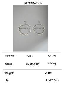 imoli 1 Set/Silver Minimalist Alloy Round Disc Water Drop Tassel Handmade Chain Double Layer Anklet Women's Dating Gift (Handmade Chain Cut To Size, Number Of Round Disc Tassels Varies) - 29120-1-s - View 11