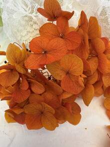 1 Caja de Flores Artificiales, Hortensias Falsas Multicolor - Perfectas para Manualidades DIY, Velas, Bodas, Proyectos Hechos a Mano, Navidad - gradiente amarillo-naranja - Ver 3
