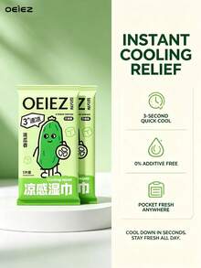 OEIEZ Cucumber & Mint Infused Cooling Wet Wipes, Refreshing Anti-Sweat Towels, Suitable For Pocket, Backpack, Camping, Fitness And Outdoor Activities - Standard Packaging - View 5