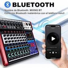 8-Channel Sound Consoles Audio Mixer 24 DSP DJ Mixer - Black - View 8