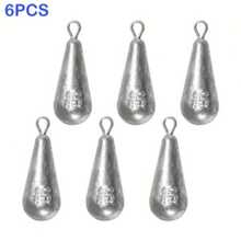 3/6pcs Water Drop Hanging Ring Lead Sinkers, Calibrated Lead, Line- - Grey - View 23