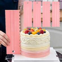 4pcs Cake Decorating Tools Set, Includes Icing Spatula, Smoothing Comb, Serrated Scraper, Butter/Mousse Cream Cake Edge DIY Tools - A - View 1