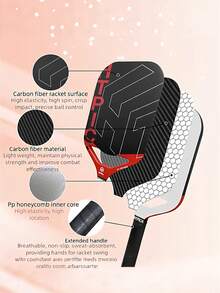 HTPICK T700 Carbon Fiber Pickleball Paddle, Heat-Pressed Textured Matte Frameless One-Piece Molded, Professional Competition Club Fitness Training High-End Paddle, Ultra-Lightweight Wind-Resistance Design Sports Equipment - Multicolor - View 11