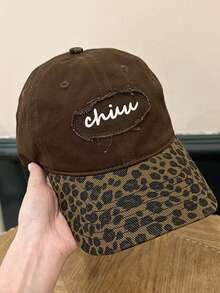 Korean Vintage Hot Girl Leopard Print Baseball Cap Women's American Style Versatile Sun Protection Color Block Face-Slimming Baseball Cap Men's Cool - A - View 10