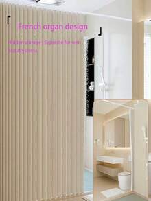 Striped Cordless Elegant Bohemian Style Folding Door Curtain - Polyester, Magnetic Partition For Living Room, Bedroom, Kitchen - Easy To Hand Wash, No Power Required, Multi-Functional Home Decor, Farmhouse Theme Curtain, Living Room Curtain - A - View 8