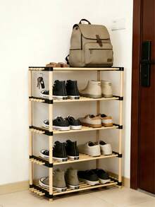 Space-Saving Floor-Standing Shoe Storage Rack, Wooden Shelf Suitable For Entryways, Bedrooms And Apartments For Storing Shoes And Various Daily Small Items - Multicolor - View 6