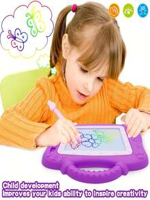 派對與活動遊戲：附觸控筆的磁力繪圖板、彩色拼圖、磁力棋盤、兒童磁力玩具、男孩女孩繪畫塗鴉玩具 - 花色 - 查看 4